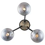 Plafondlamp Helja I rookglas/ijzer - 3 lichtbronnen