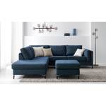 Polsterhocker COSO Classic+ Webstoff - Chenille Rufi: Blau - Breite: 64 cm - Schwarz