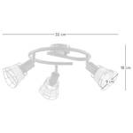 Plafondlamp Lendum II ijzer/rotan - 3 lichtbronnen