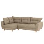 Ecksofa Cab Microfaser - Microfaser Enza: Hellbeige - Longchair davorstehend links