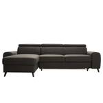 Ecksofa Cadima II Webstoff - Webstoff Cavo: Braun - Longchair davorstehend links - Mit Schlaffunktion