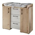 Verschoningscommode Micha Knoesteikenhout/wit - Breedte: 98 cm