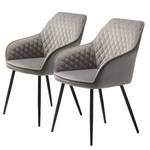 Chaises à accoudoirs Dela (lot de 2) Gris