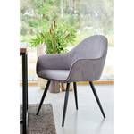 Chaises à accoudoirs Delvin (lot de 2) Tissu / Métal - Gris / Noir