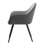 Chaises à accoudoirs Delvin (lot de 2) Tissu / Métal - Gris / Noir