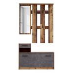 Compacte garderobe Varbla type A oud houten look/betonnen look - Afvalhout look