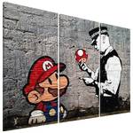 Wandbild Super Mario Mushroom Cop Leinwand - Mehrfarbig - 90 x 60 cm