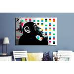 Tableau déco The Thinker Monkey Toile - Multicolore - 120 x 80 cm