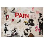 Fotobehang Graffiti Area (Banksy) vlies - meerdere kleuren - 100 x 70 cm