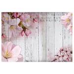 Papier peint en intissé Apple Blossoms Intissé - Gris / Rose - 300 x 210 cm