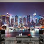 Vlies Fototapete Night in New York City Vlies - Mehrfarbig - 100 x 70 cm