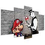 Tableau déco Super Mario Mushroom Cop Toile - Multicolore - 100 x 50 cm