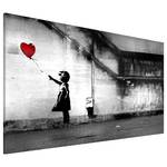 Tableau déco Espoir (Banksy) Toile - Gris / Rouge - 60 x 40 cm