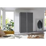 Armoire à portes coulissantes Caracas I Gris métallisé - Largeur : 136 cm - Classic - Sans portes miroir