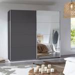 Armoire à portes coulissantes Caracas I Gris métallisé - Largeur : 181 cm - Premium - 1 miroir