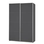 Armoire à portes coulissantes Caracas I Gris métallisé - Largeur : 136 cm - Basic - Sans portes miroir