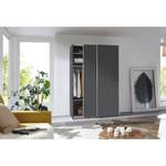 Armoire à portes coulissantes Caracas I Gris métallisé - Largeur : 136 cm - Basic - Sans portes miroir