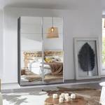 Armoire à portes coulissantes Caracas I Gris métallisé - Largeur : 136 cm - Premium - 2 miroir