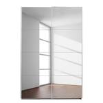 Armoire à portes coulissantes Caracas I Blanc alpin - Largeur : 136 cm - Premium - 2 miroir