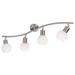 LED-plafondlamp Loxy II melkglas/nikkel - Aantal lichtbronnen: 4