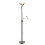 Lampadaire Maro I Verre dépoli / Nickel - 2 ampoules