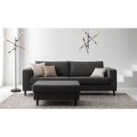 3-Sitzer Sofa COSO Classic Webstoff - Webstoff Milan: Anthrazit - Buche