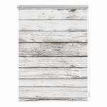 Store enrouleur sans perçage Planches Polyester - Blanc - 70 x 150 cm