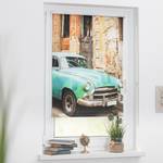 Store enrouleur sans perçage Cuba Polyester - Turquoise / Marron - 90 x 150 cm