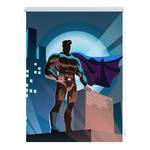 Klemmfix rolgordijn Superhero polyester - blauw - 100 x 150 cm