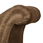 Chaise longue Dale antieke leerlook - Microvezel Rica: Bruin - Armleuning vooraanzicht rechts