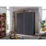 Armoire à portes coulissantes Santiago Gris métallisé - Largeur : 175 cm - Premium - Sans portes miroir