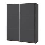 Armoire à portes coulissantes Santiago Gris métallisé - Largeur : 175 cm - Basic - Sans portes miroir