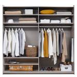 Armoire à portes coulissantes Santiago Gris métallisé - Largeur : 218 cm - Premium - Sans portes miroir