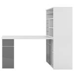 Schreibtisch-Kombination Mini-Office Hochglanz Grau / Weiß