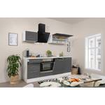 Küchenzeile Olivone II Inklusive Elektrogeräte - Hochglanz Grau / Weiß - Breite: 220 cm