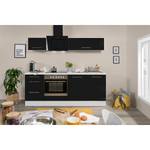 Keukenblok Olivone I Inclusief elektrische apparaten - Hoogglans zwart/wit - Breedte: 210 cm