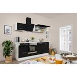 Keukenblok Olivone I Inclusief elektrische apparaten - Hoogglans zwart/wit - Breedte: 210 cm