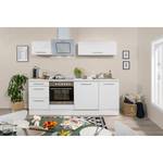 Küchenzeile Olivone II Inklusive Elektrogeräte - Hochglanz Weiß / Weiß - Breite: 220 cm