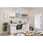 Küchenzeile Olivone II Inklusive Elektrogeräte - Hochglanz Weiß / Weiß - Breite: 220 cm