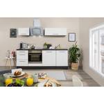 Cuisine Olivone II Appareils électroménagers inclus - Blanc brillant / Imitation chêne gris - Largeur : 220 cm