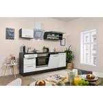 Cuisine Olivone II Appareils électroménagers inclus - Blanc brillant / Imitation chêne gris - Largeur : 220 cm