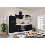 Cuisine Olivone II Appareils électroménagers inclus - Noir brillant / Blanc - Largeur : 280 cm