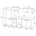 Küchenzeile Olivone I Inklusive Elektrogeräte - Hochglanz Schwarz / Eiche Grau Dekor	 - Breite: 300 cm