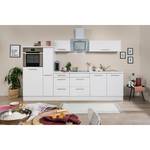 Cuisine Olivone III Appareils électroménagers inclus - Blanc brillant / Blanc - Largeur : 300 cm