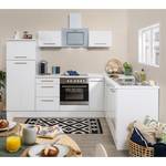 Cuisine d’angle Olivone I Appareils électroménagers inclus - Blanc brillant / Blanc - Largeur : 260 cm