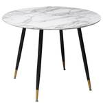 Table Towe II Imitation marbre blanc / Noir et doré