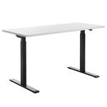 Schreibtisch E-Table (höhenverstellbar) - Weiß - Breite: 140 cm - Schwarz