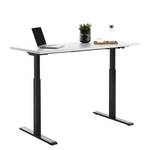 Schreibtisch E-Table (höhenverstellbar) - Weiß - Breite: 140 cm - Schwarz