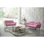 Sofa Lucinda I (2-Sitzer) Webstoff Hanabi: Mauve - Schwarz