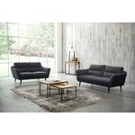 Sofa Lucinda I (2-Sitzer) Webstoff Hanabi: Anthrazit - Schwarz